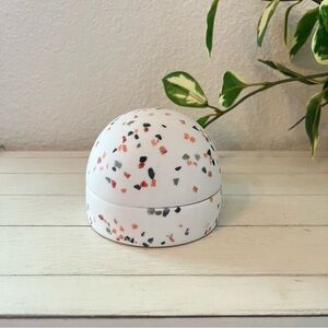 Capra Designs Terrazzo Dome Keepsake Box Trinket Confetti White